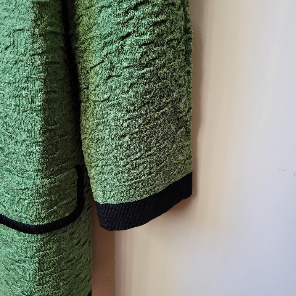 Exclusively Misook Green Open Front Cardigan - image 3